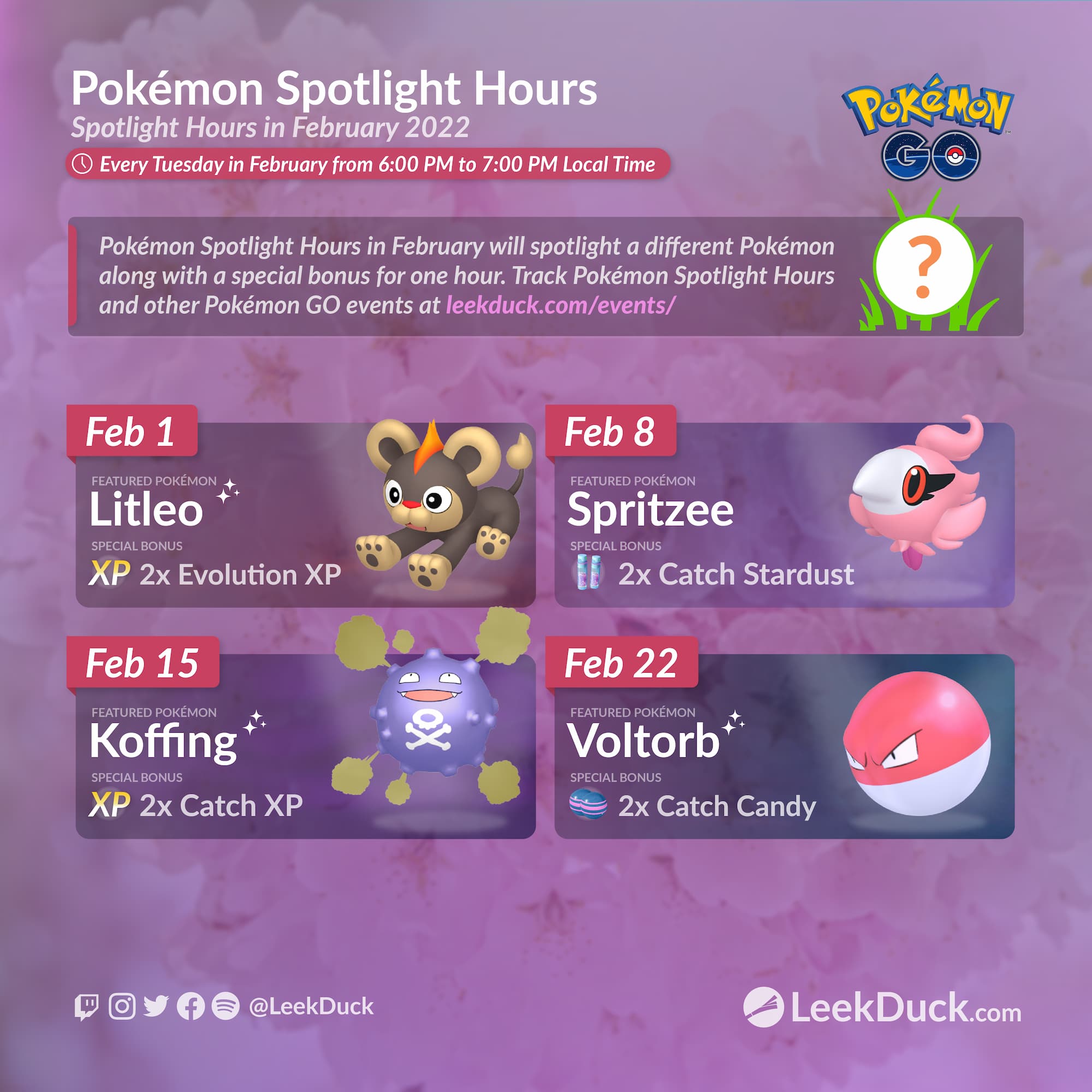 Spritzee Spotlight Hour Leek Duck Pokémon GO News and Resources